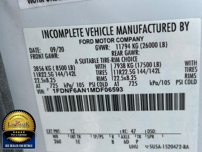 2021 Ford F-650 Straight Frame Gas Reg Cab