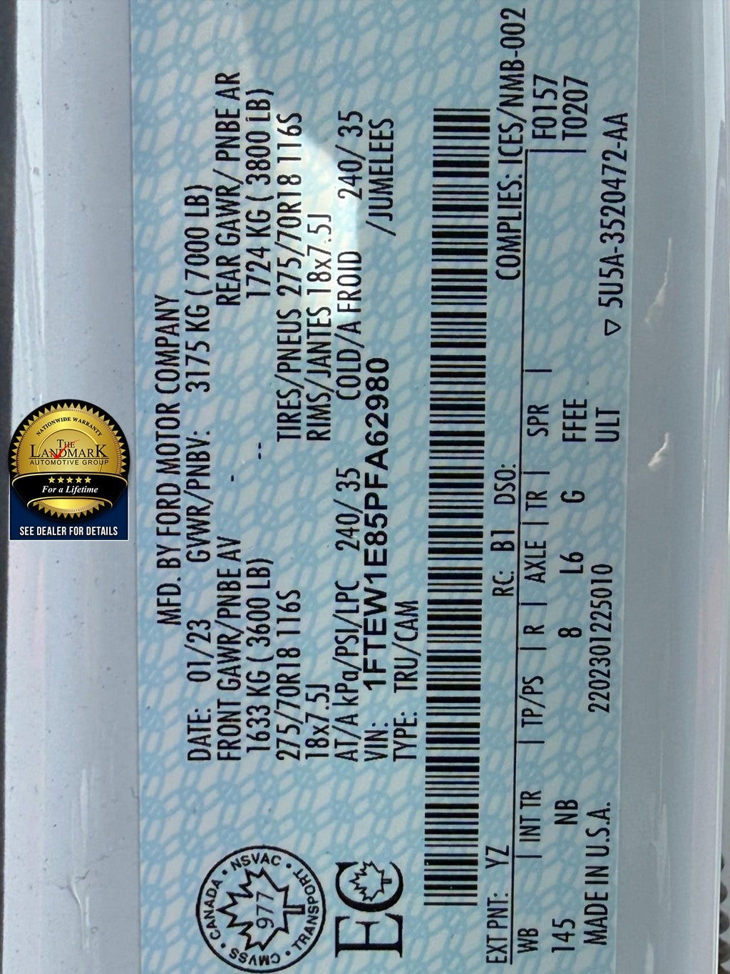2023 Ford F-150 Tremor 4WD SuperCrew 5.5' Box