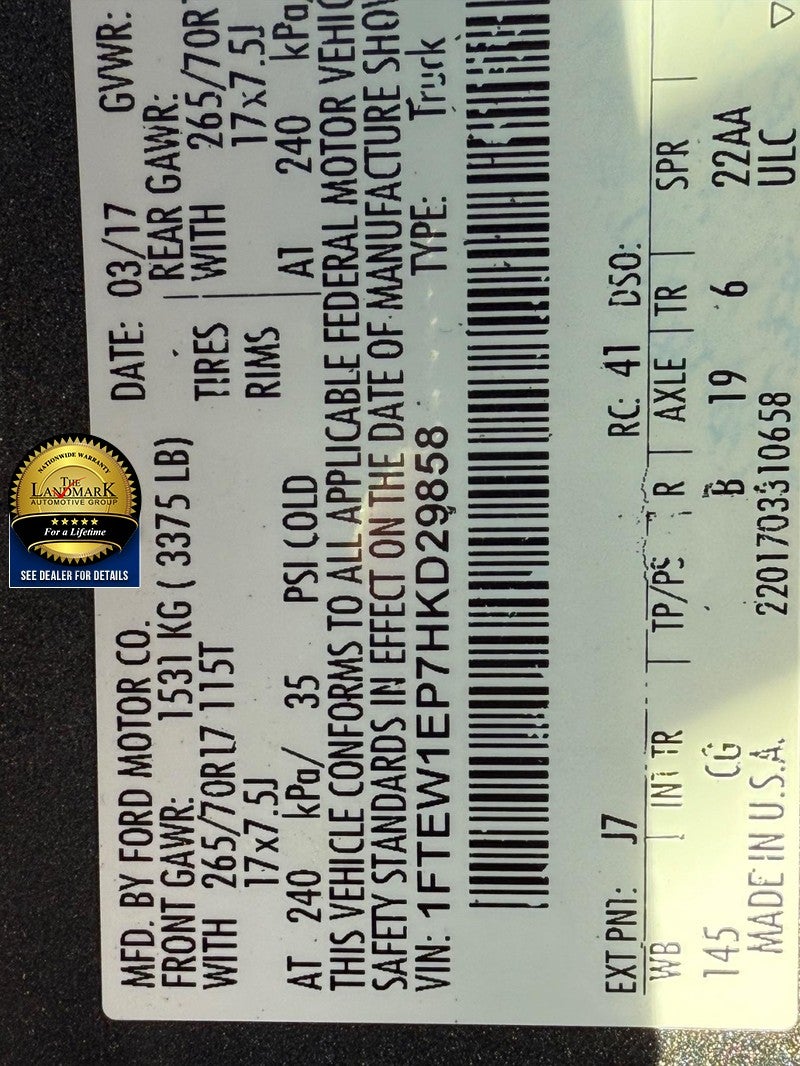 2017 Ford F-150 XL 4WD SuperCrew 5.5' Box