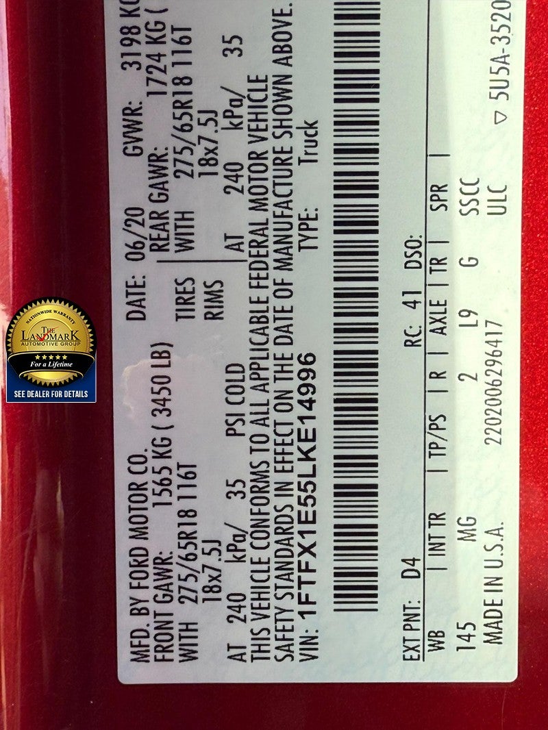 2020 Ford F-150 XLT 4WD SuperCab 6.5' Box