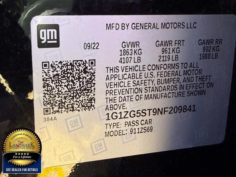 2022 Chevrolet Malibu 4dr Sdn RS