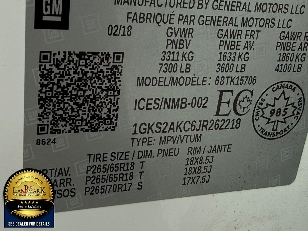 2018 GMC Yukon 4WD 4dr SLE