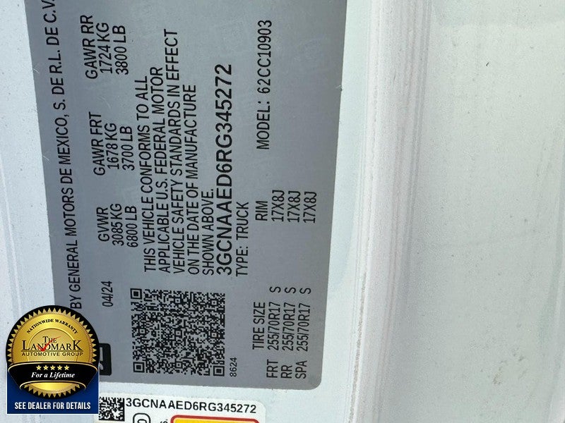 2024 Chevrolet Silverado 1500 2WD Reg Cab 140" Work Truck