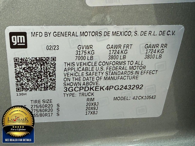 2023 Chevrolet Silverado 1500 4WD Crew Cab 147" LT w/2FL