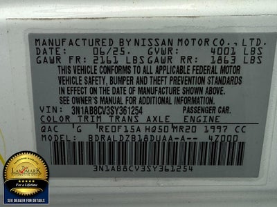 2025 Nissan Sentra SV CVT