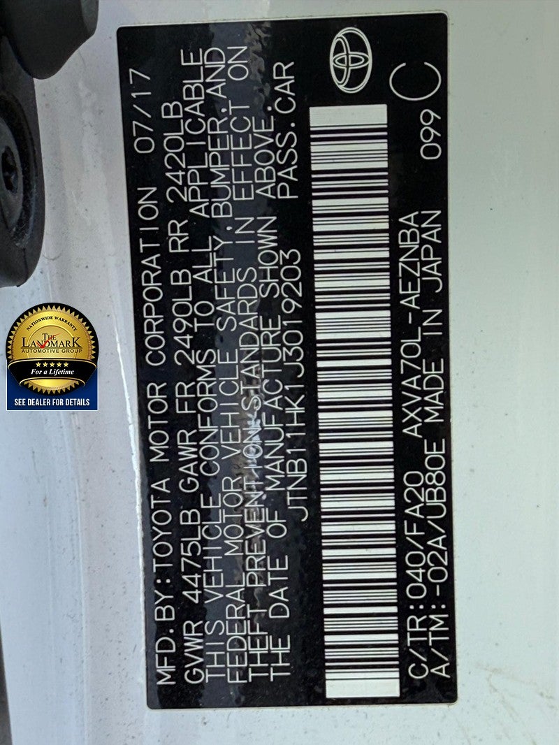 2018 Toyota Camry LE Auto (Natl)