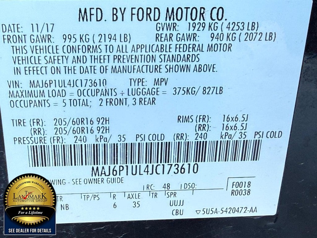 2018 Ford EcoSport SE 4WD