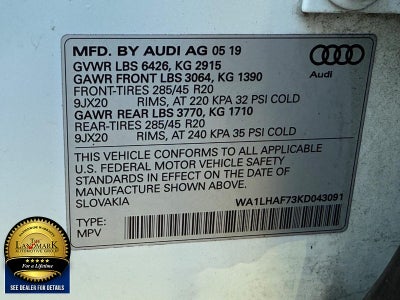 2019 Audi Q7 Premium Plus 45 TFSI quattro