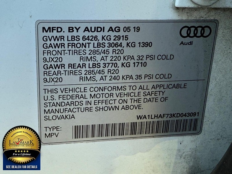 2019 Audi Q7 Premium Plus 45 TFSI quattro